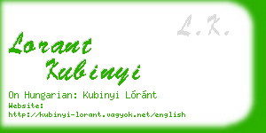lorant kubinyi business card