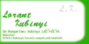 lorant kubinyi business card